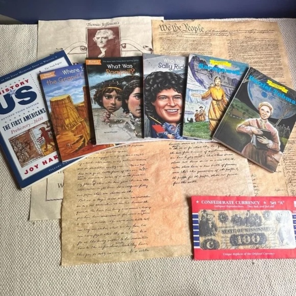 Homeschool History Bundle: 6 Books, Document and Currency Replicas